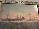 Uss Maine Color Print In Original Frame