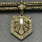 Vintage Art Deco Style Bar With Dangling Shield Motif Brooch Pin