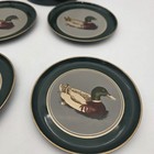 Vtg Set Of 4 Otagiri Green Lacquerware Coasters W  Box Duck Mallard Japan Green