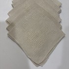 Set Of 12 Vintage Linen Dinner Napkins With Delicate Openwork