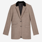  655 The Kooples Beige Houndstooth Suit Jacket Blazer  Nwt