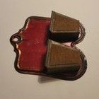Vintage Antique Red Metal Wall Hanging Match Safe Double Stricker Front Holder