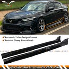 For 2022-26 Honda Civic Sedan   Hatchback Yofer Gloss Black Side Skirt Extension