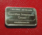 Guardian Investment Group Commercial Bar 1 Troy Oz 999 Fine Silver-seldom Seen