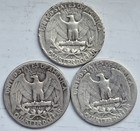 Three Silver Washington Quarters   Over 1 2 Troy Oz Asw - Denver Mint