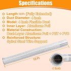 4in 10ft Dryer Vent Hose Flexible Air Ducting For Clothes Dryer Grow Exhaust Fan