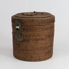Vtg Chinese Teapot   Woven Caddy W  Spout Hole  Read Description