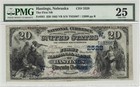 1882  20 Pmg 25 Hastings Nebraska Vb Fr 581 National Banknote Currency Ch 2528