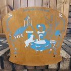 Vtg Toy Baby Doll Crib 50s Girl Rocking Cradle Wood Mary Had A Little Lamb  Blue