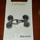 Lamode Antique Silver Cloak Clasp - Swirl - Sew On - Style 24745