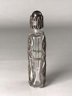 Antique Victorian Crystal And Sterling Silver Perfume Bottle