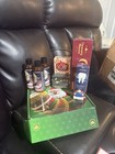 Christmas Gift Basket Set Green Cardboard Santa Claus Box W  Soap   Toothpaste