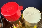 Vtg  Mid Century Thermos Lot  2  - Sears J c  Higgins Diamond Pattern   Aladdin