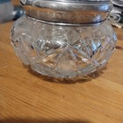 Antique Monogrammed Sterling Silver Lid Dresser Jar Cut Glass