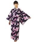 Japanese Yukata Cotton 100  Traditional Summer Kimono Robe - Sakura Purple