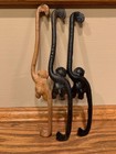 Vintage Cast Iron Monkey Hooks For Potted Hanging Plants Set Of 3 Made In Japan