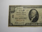  10 1929 Saint Paul Minnesota National Currency Bank Note Bill Charter  203 St 