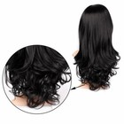 Women s Black Long Wavy Wig Long Curly Straight Synthetic Hair Fashion Looking
