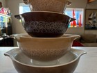 Pyrex Woodland 4pc Nesting Cinderella Mixing Bowls Set 441 442 443 444 Brown