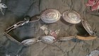 Silver   Leather Concho Buckle Belt 35 