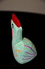 Folk Art Wood Carved Rooster Hen Hand Painted Mexico
