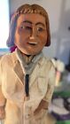 European Mid-20th Century Hand-carved Wood Female Doctor Folk Art - Rare