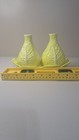 Vintage Rare Yellow Cabbage Leaf Oil And Vinegar Bottles W tray Made In Portugal