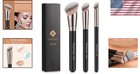 Luxury 3-piece Kabuki Brush Set With Ergonomic Wooden Handles For Makeup Mastery