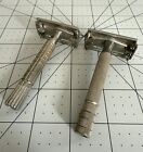Vintage Gillette Double Edge Flare Tip Safety Razor    s - Lot Of 2 - Bsks12