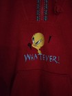 Vintage Looney Tunes 1990s Tweety Fleece Anorak Hoodie Tweety Bird Size Large