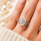 Oval Cut 3 70 Ct Igi Lab Grown Diamond Engagement Band Set Ring In 950 Platinum