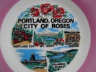 Portland Oregon City Of Roses Vintage Collectors Plate Zoo River Mt Hood Airport