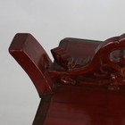 Antique Chinese Wooden Engraved Red Lacquered Teapot Caddy 20  Wide