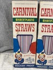 Vintage Lot Of 2 1968 Carnival Supra Plastic Straws In Original Box Squash-proof