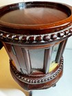 Vintage Mahogany Wood Round Tea Table - Antique Cabinet - Side Table With Tray