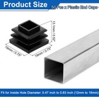 50pcs 11 16   18mm  Square Tubing End Caps Hole Plug Insert For Tubing Black