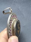 Antique Islamic Silver Pendant Jasper Stone Engraved Muhammad  pbuh  Name Talism