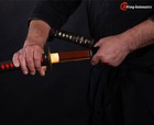 Blood Red Battle Ready Japanese Samurai Sharp Katana Sword Damascus Folded Steel