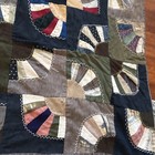Vintage Fan Crazy Quilt 72    X 72   