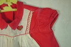Vintage Kate Greenaway Red   White Toddler Dress Appliqued Hearts-size L