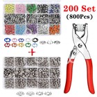 9 5 Mm Metal Snap Button Kit Hollow Five-claw Diy Sewing Fasteners With Pliers