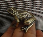Vintage Style Solid Brass Copper Frog Figurine Statue Knick Knacks