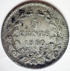 1850 Netherlands Silver Five Cents Coin 5c Dot After Date Sword William Iii Xf