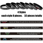 32pcs Bible Verse Silicone Bracelets Christian Wristbands Inspirational Bulk Set