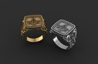 Men s Masonic Ring Gold Plated 2023 Freemason Compass Square Signet Band