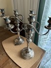  Rare English Antiques Hand Chased Silver Candle Holders-made In England  
