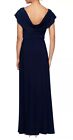 Alex Evenings Mother Of Bride Groom Navy Blue Cowl Neck Beaded Waist Gown Nwt 8