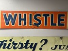 1940   s Tin Tacker Whistle Soda Sign                  great Condition                   