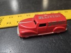 Vintage Red Plastic Toy Delivery Van Truck Groceries 1950s