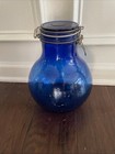Vintage Cobalt Blue Glass Rare Grandma s All Purpose Storage  Hand Crafted 10   